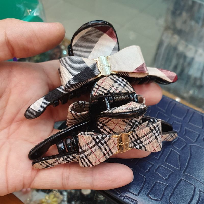 Jepit korea Jepitan korea Branded Band Import motif burrberry Premium Quality pjg 10cm bahan tebal