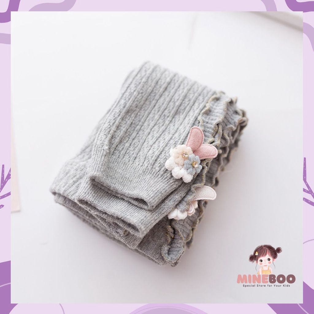 mineboo - LEGGING AILEEN 301 Legging Anak Bayi Perempuan Tebal Import Ruffle Bunga Bintang Kelinci