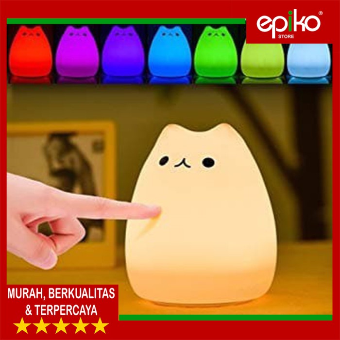LAMPU TIDUR LED 7 WARNA MODEL KUCING LUCU