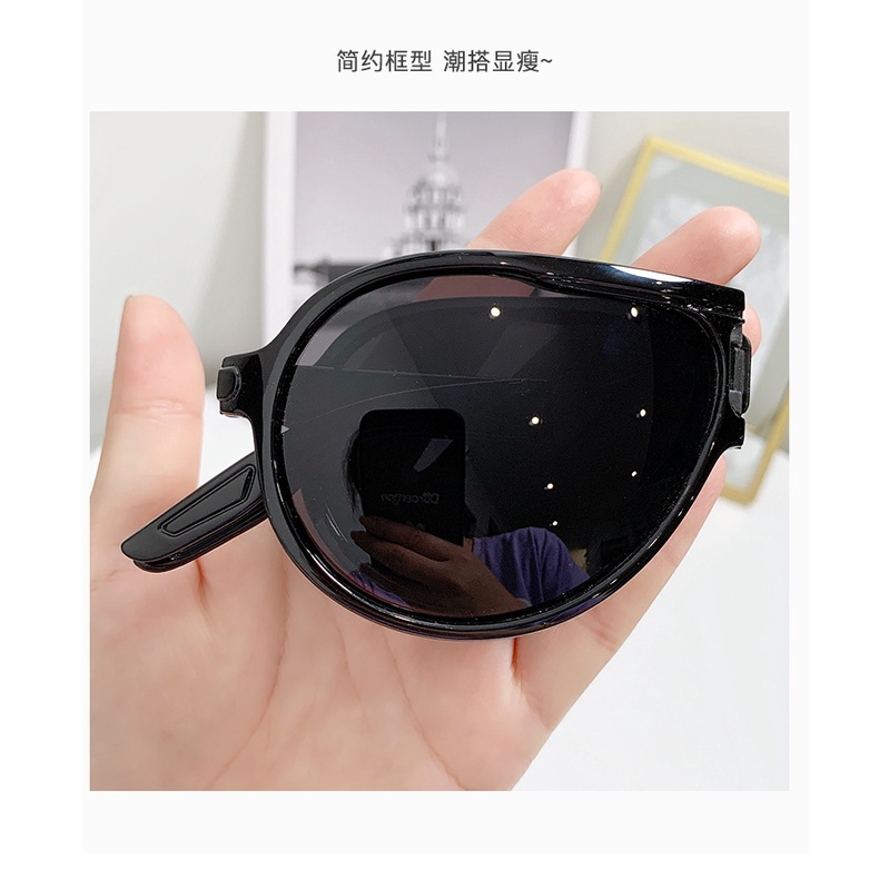[MS108]  KM 12 - Kacamata Hitam Terbaru bisa di LIPAT Sunglasses Anti-UV Wanita Pria Import Kacamata Fashion
