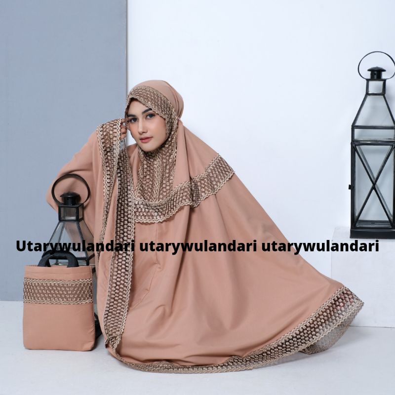 mukena dewasa polos katun renda SOFIA series