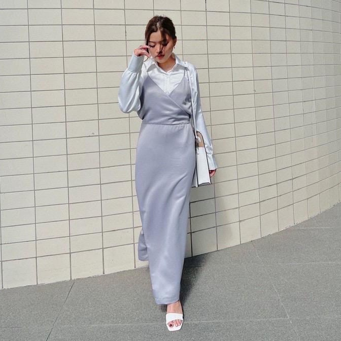 LONG DRESS SATIN / DRESS KONDANGAN / DRESS OUTER
