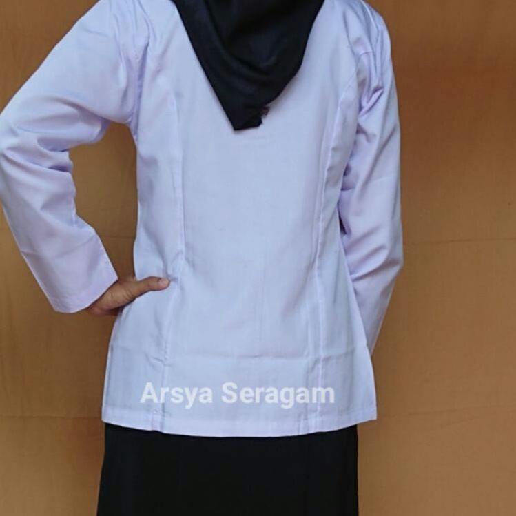 Sale Baju Putih wanita Lengan Panjang Seragam kerja kantor untuk ASN/Dinas/Magang/PPL/Guru/Bidan/Per