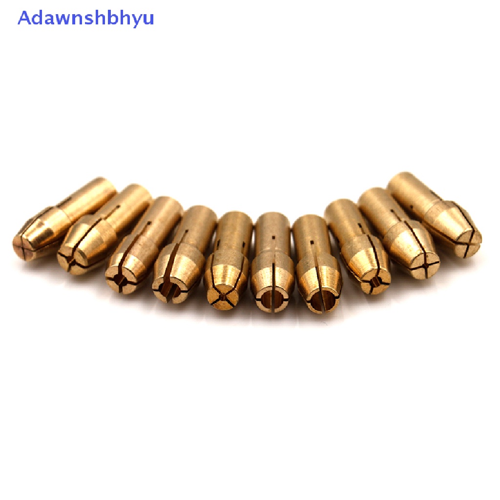 Adhyu 10Pcs Mata collet chuck Bor Kuningan 0.5-3.2mm 4.8mm shank Untuk rotary tool ID