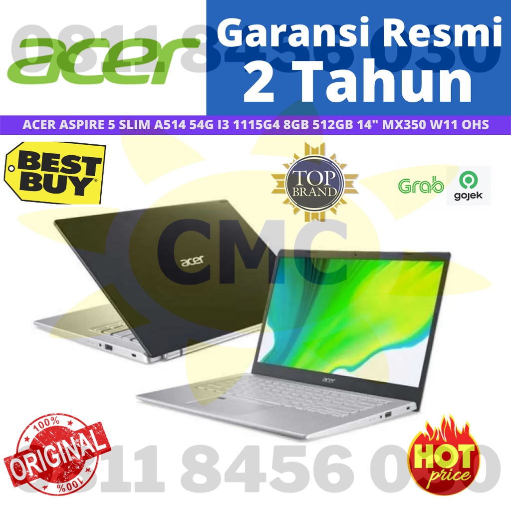 ACER ASPIRE 5 SLIM A514 54G i3 1115G4 8GB 512GB MX350 2GB 14 W11 OHS