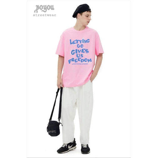 kaos unisex oversize &quot;freedom&quot; gaya Korea premium streetwear cocok untuk pria dan wanita