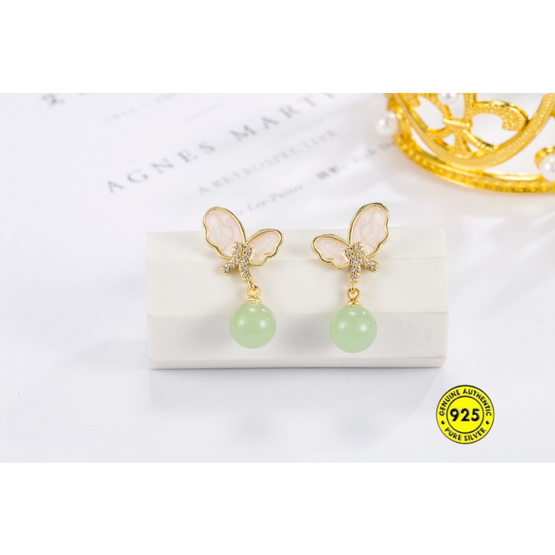 Tetesan Minyak Butterfly Hetian Lvzhu Eardrops Untuk Wanita U1408