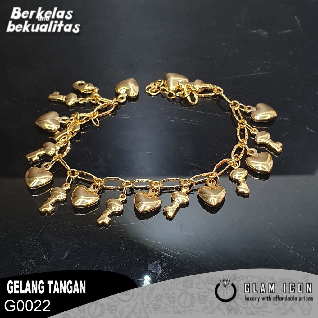 Gelang Rantai Wanita Aksesoris Gelang Wanita bandul Kunci Hati G0022 RGD