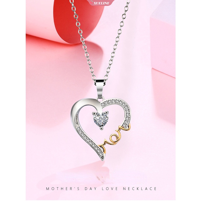 Kalung Berbentuk Hati Yang Dipersonalisasi Dengan 1 birthstone custom Grafir Nama Liontin Hadiah Hari Ibu Perhiasan [ZXL]