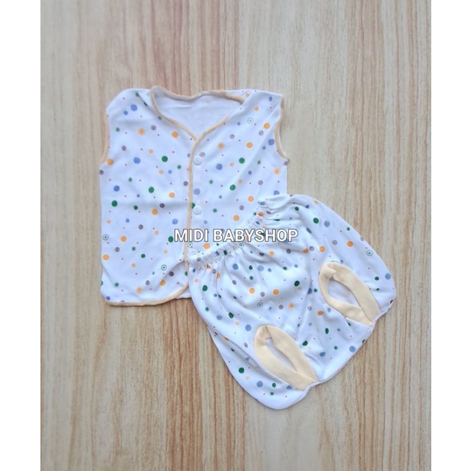 Setelan Baju Bayi Kutung Baru Lahir Polkadot Saffenda Baby SNI