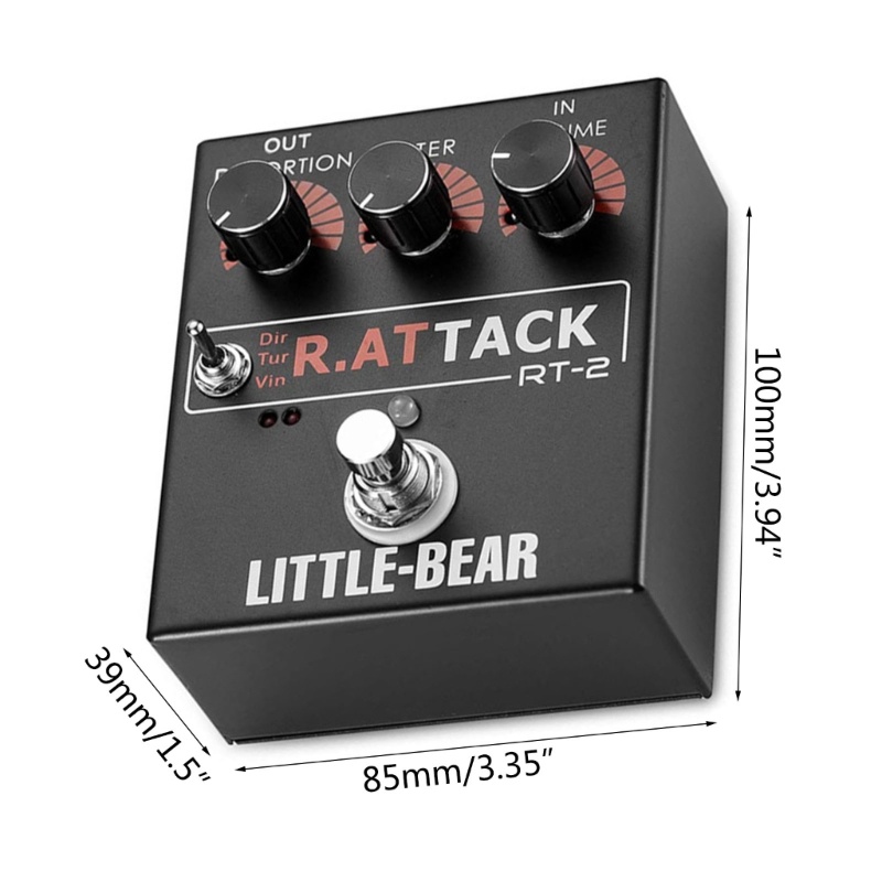 Zzz Performa Tinggi3 RAT Tack Guitar Bass Distortion Effector effect Stomp Box Fuzz Pedal LED Operasi Mudah Tahan Lama