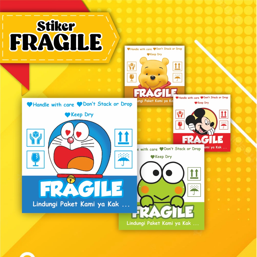 

[READY STOK] STIKER FRAGILE MOTIF CARTOON P1