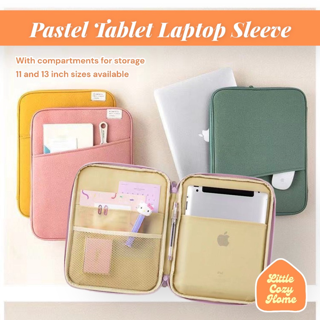 Pastel Tablet Laptop Sleeve 11 13 Inch / Tas Laptop Sarung Pouch Cover Komputer Leptop Multifungsi / Macbook Air 13in Kulit Leather Case Sleeve Mac Book