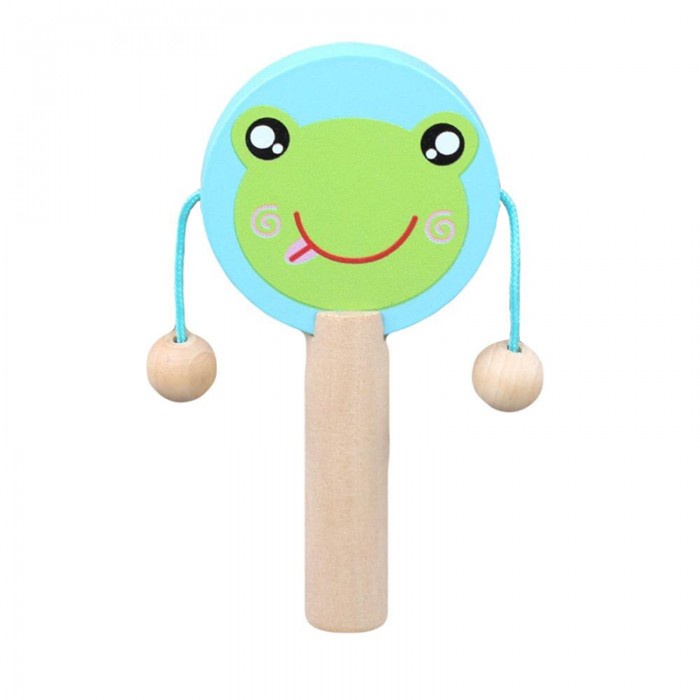 MAINAN MUSIK ANAK BAYI RATTLE DRUM TEPUK KAYU MONTESSORI CLAPPER HEWAN ALAT MUSIK WOODEN HAND DRUM EDUCATION TOY