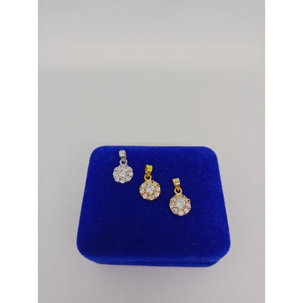 kalung rantai kasandra kotak+liontin bunga mp/perak asli silver 925 lapis emas/fashion wanita