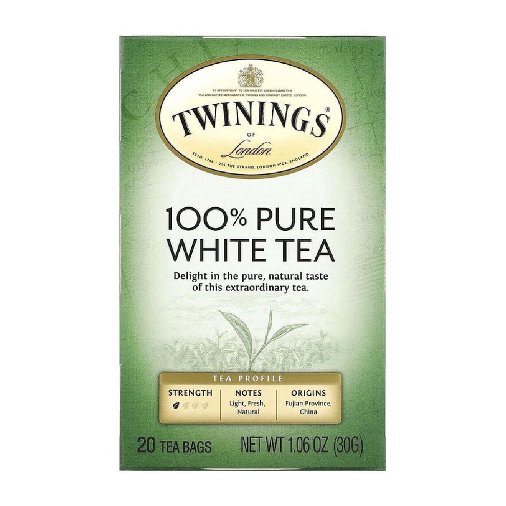 Twinings of London 100% Pure White Tea Natural Taste 20s x 1.5g