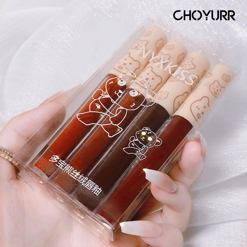 【COD】4Pcs/Set Lipstik Lips Velvet Hasil Matte Waterproof Tahan Lama Dan Ringan Lipstik Korea Murah Import Ready Stock-CH