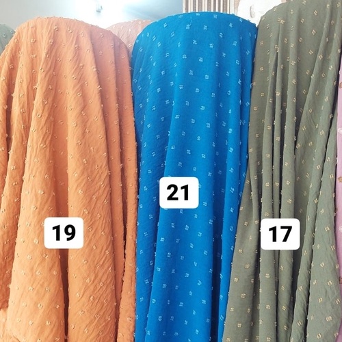 Rayon CRINKLE CEY Airflow URAGIRI ONE TONE Original / Kain Katun Motif Dots onetone Kringkel Cringke