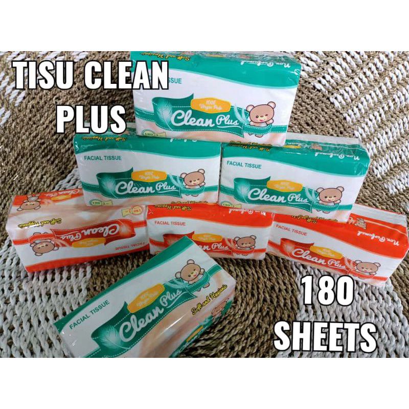 Jual TISU WAJAH / TISU CLEAN PLUS 180 SHEET | Shopee Indonesia
