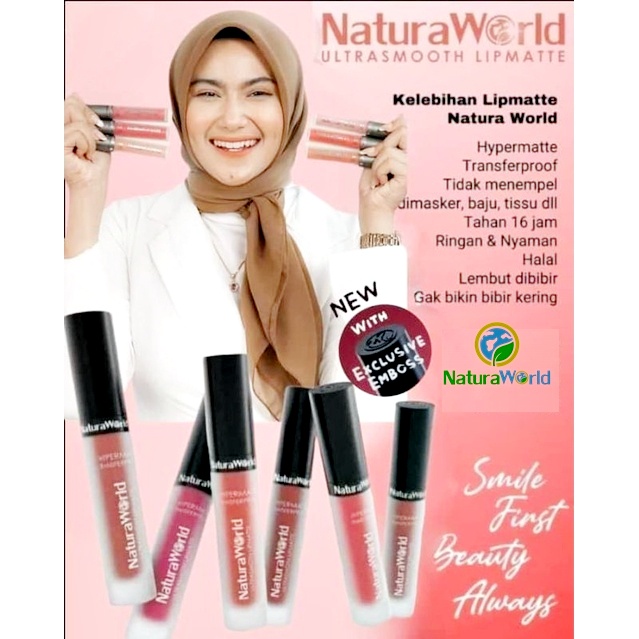1 Box isi 6 Varian Lipmatte Natura | Lipstik Natura | by Natura World | Naturaworld | Natural World | Naturalworld
