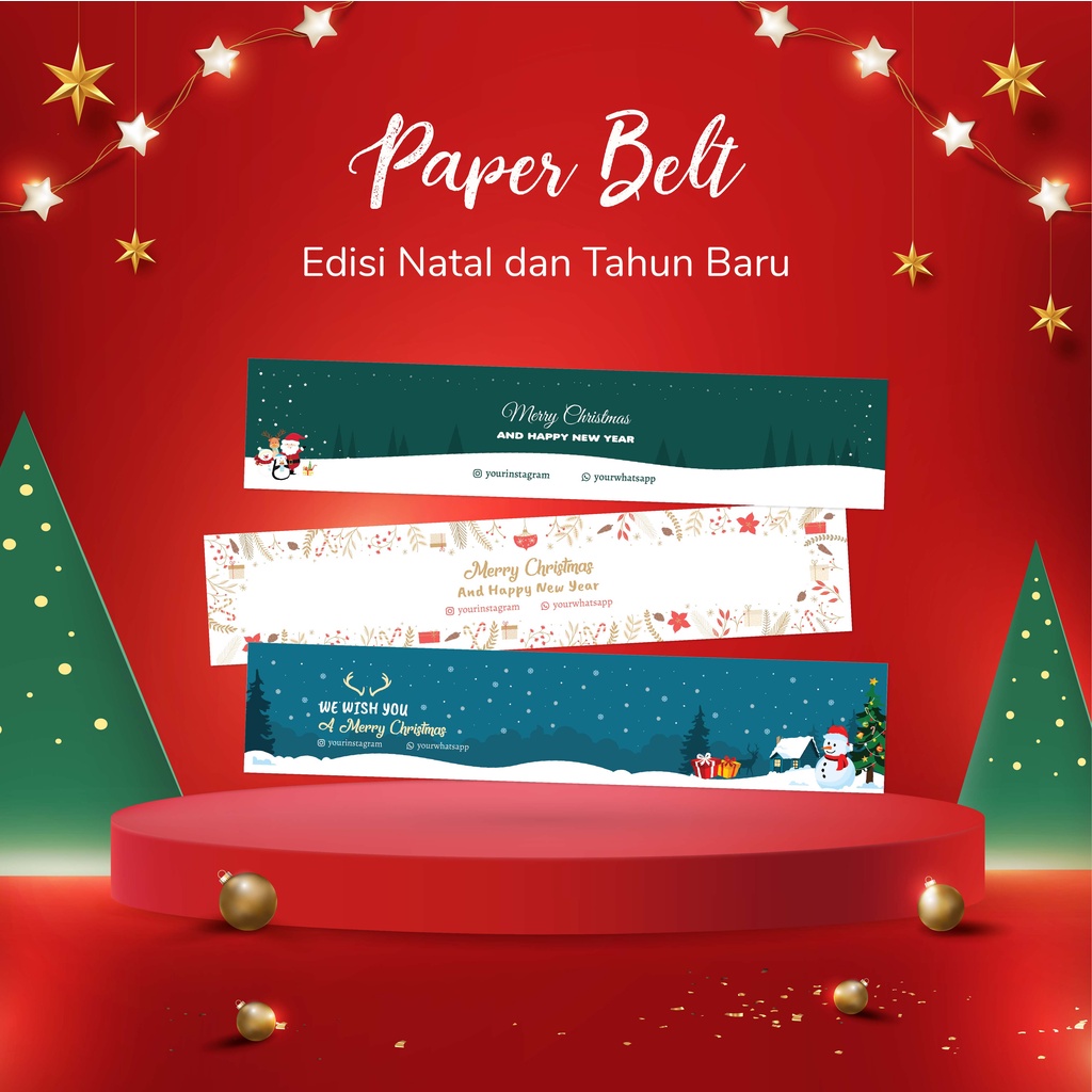 

Paper Belt Natal Tahun Baru/Merry Christmas Happy New Year/Cetak Paper Belt Christmas
