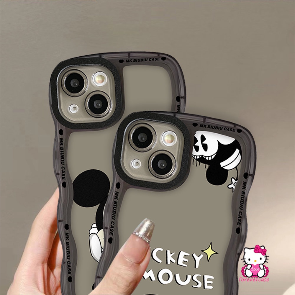 Couple Soft Casing Realme C53 C20 C35 C17 C25Y C21Y C12 C33 C11 C25s C15 8 8Pro C30 C25 C20A 9 9Pro+ 9i 8i C3 7i 5i 6i 5 7 Kartun Disney Lucu Mickey Mouse Wavy Edge Case