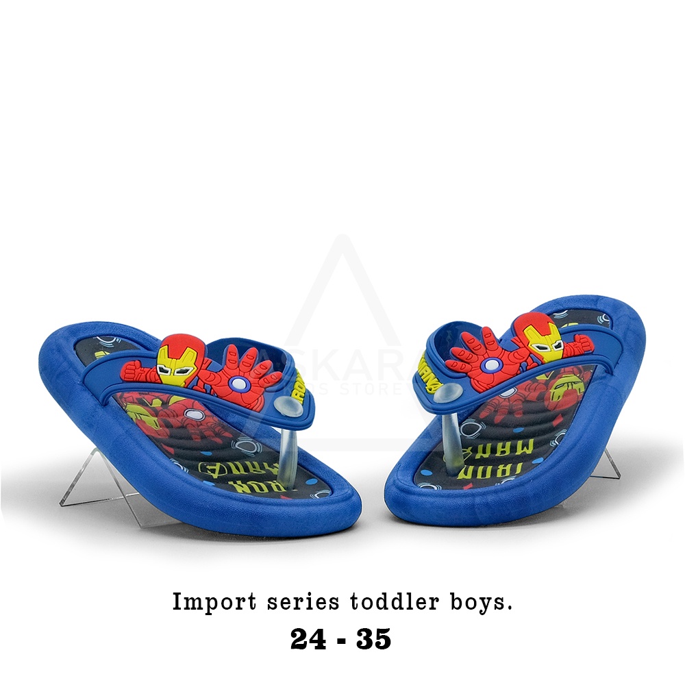 Askara - NEW Sandal Anak Laki-laki Jepit karet Import model karakter ironman 2 - 8 tahun