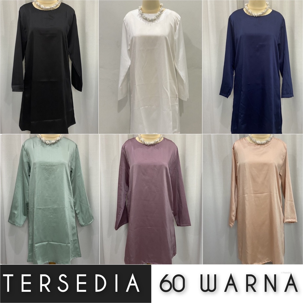 Atasan inner tunic / inner tunik  polos | satin velvet 60 Pilihan warna ALL Size Up to 5XL ( over size jumbo Big Size )