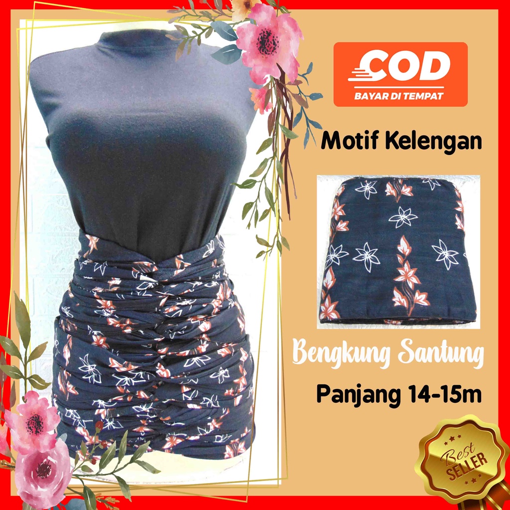 Bengkung Santung Belly Binding Motif Polos Mekar