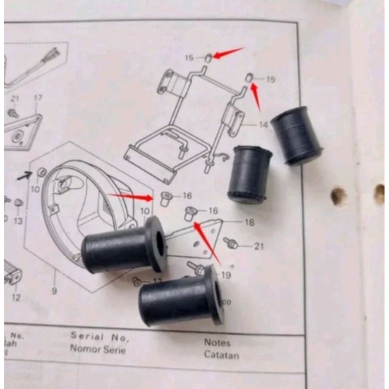 karet braket lampu depan Honda Tiger lama tilas Tilam Megapro