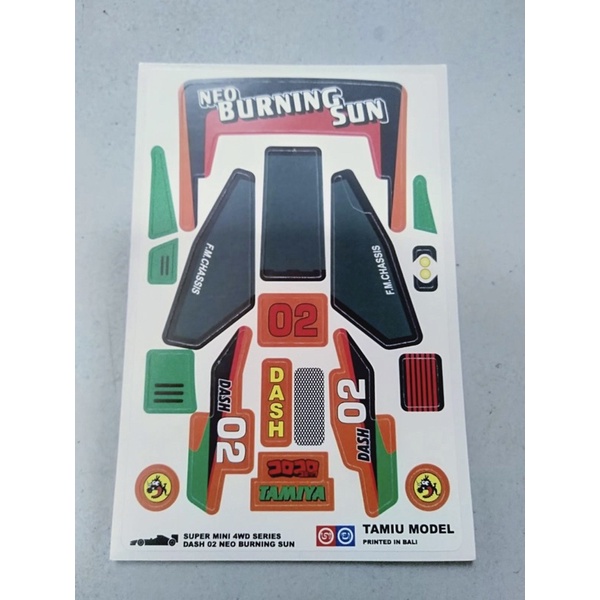 Sticker Decal Tamiya Mini 4WD Neo Burning Sun by Tamiu