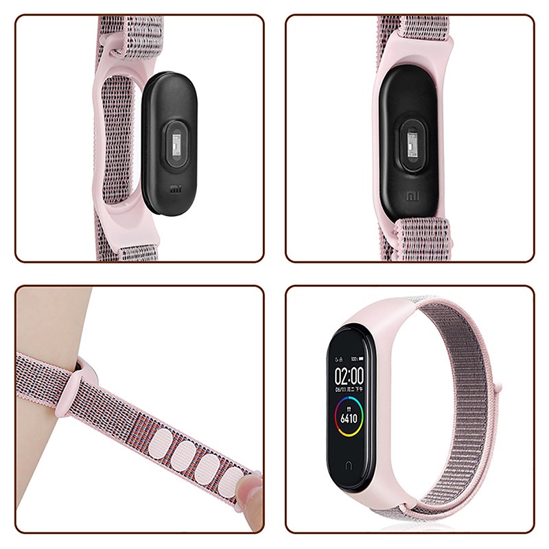 Xiaomi Band Strap Nilon untuk Mi Band 3 4 5 6 7 Velcro Adjustable Strap  Smartwatch M6 M7 Replacement Band