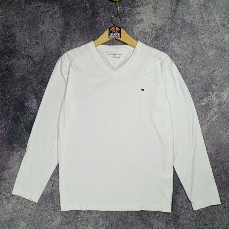 Baju kaos longsleeve Tommy Hilfiger bekas second branded casual preloved