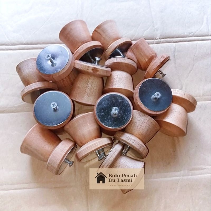 Pegangan Tutup Panci Kayu / Pentol Mur Baut Tutup Panci / Pegangan Tutup Panci Kayu / Tutup Kayu