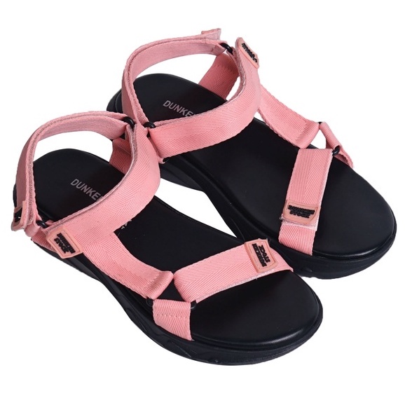 LAPEPA YUK - Dunkenstock TEVVA Sepatu Sandal Wanita Size 36 - 40 Sendal Beleza Wedges Model dua Tali Strap Belakang Hak Tinggi Sole 4cm Sandal Gunung Velcro 37 38 39 Warna Peach Belleza Kekinian Premium Terbaru Shoes Ori Original Mall Official Store