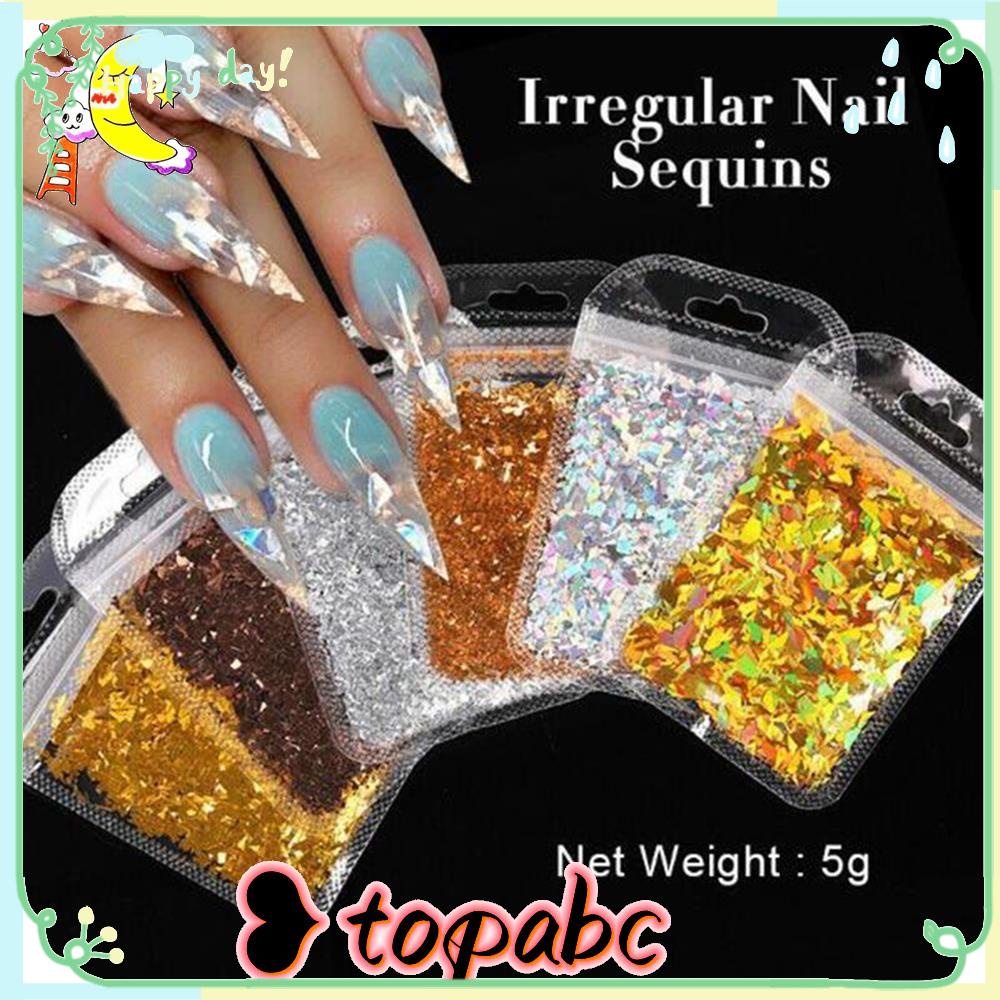 Top Irregluar Nail Sequin Hiasan Kuku Manicure Decor DIY Art 3D Dekorasi Kuku Nail Art Glitter