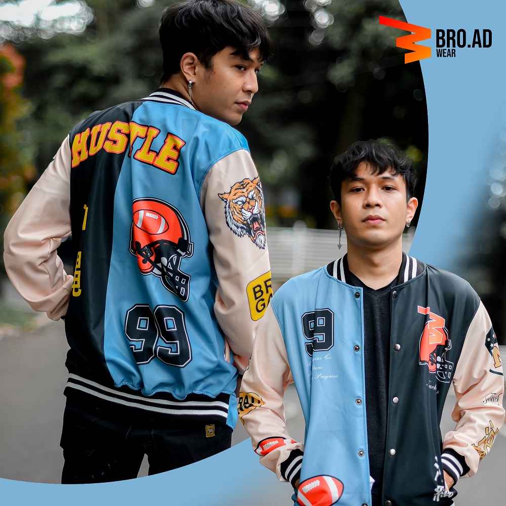Jaket Varsity Baseball TIGER HUSTLE by BROADWEAR