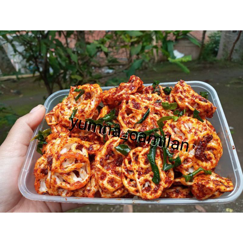 

kerupuk pedo pedas daun jeruk kemasan 250gr