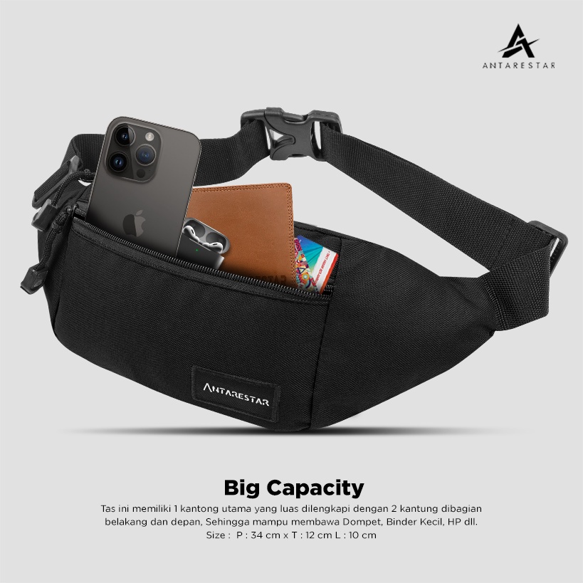 Tas Selempang Waist Bag Olahraga Pria Antarestar Tas Pinggang Tas Waistbag Tas Slempang Pria Keren