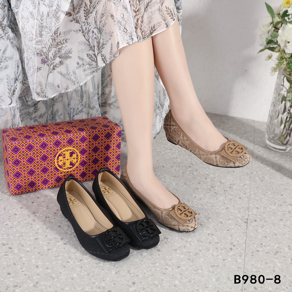 TB  Logo-Bow Wedges Shoes B980-8