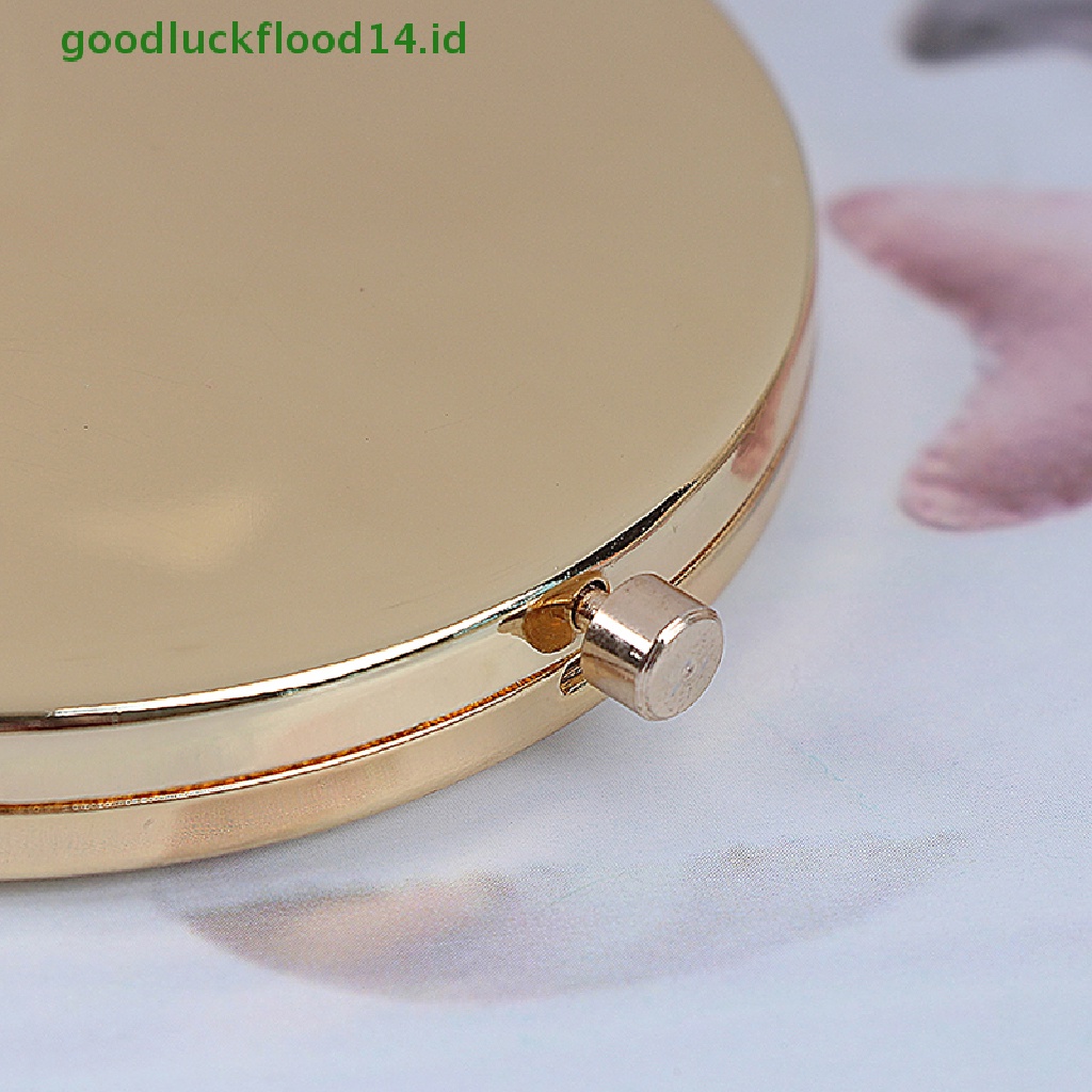 [GOOGFOUR] Vintage alloy compact pocket mirror folded makeup Kosmetik Cermin Pembesar [TOP]