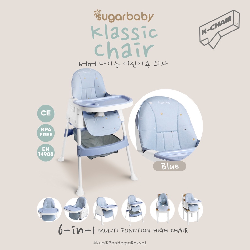 Sugarbaby K-Chair Klassic Chair sugarbaby k chair klassic chair multi function high chair 6in1 kursi bayi SugarBaby K-Chair Kursi Makan Anak Sugarbaby K-Chair Klassic Chair dengan 6 fungsi dan desain klasik ala Korea khas Sugarbaby agar kegiatan makan dan