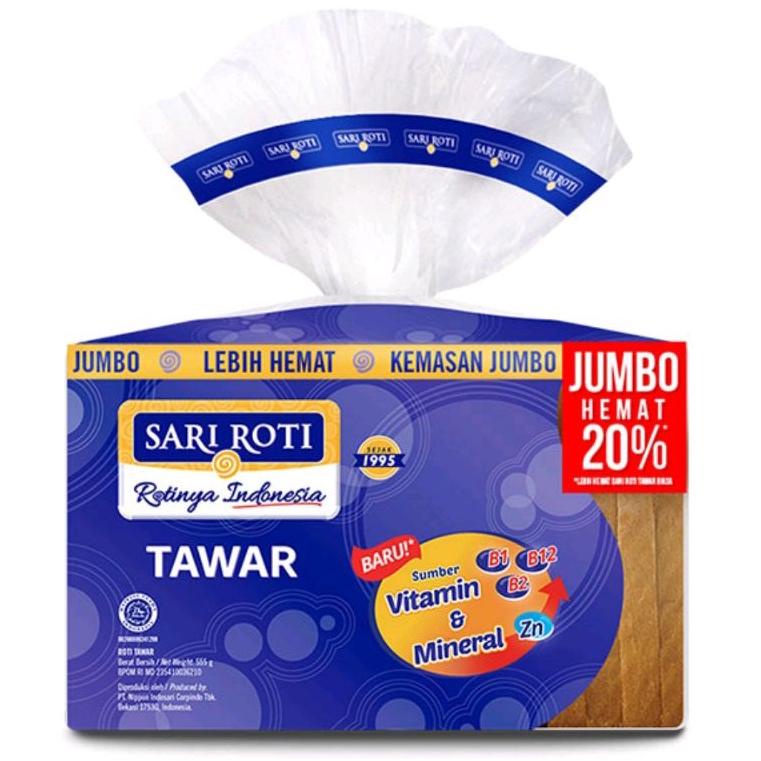 

(PROMO 00D100) SARI ROTI TAWAR JUMBO SPECIAL 555 GR ☆