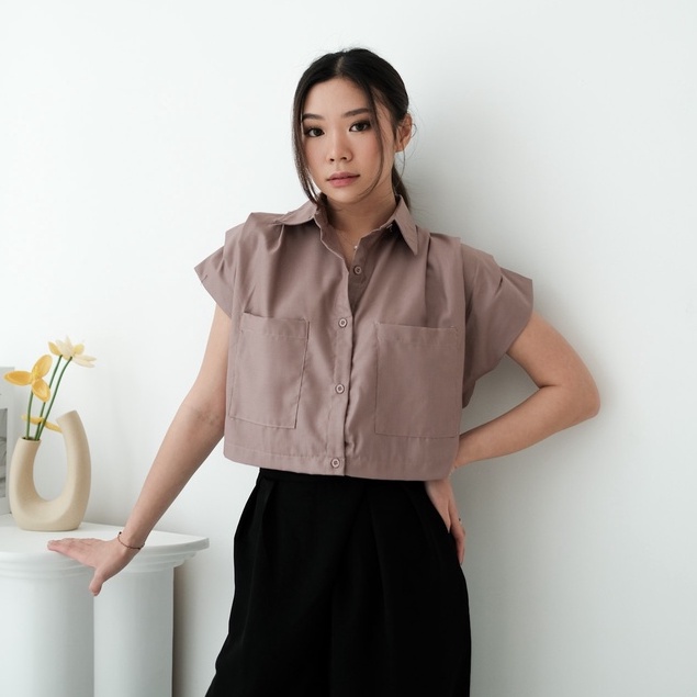 [TAVIA] NORA TOP / BLOUSE WANITA / KEMEJA WANITA / ATASAN WANITA / CROP TOP WANITA