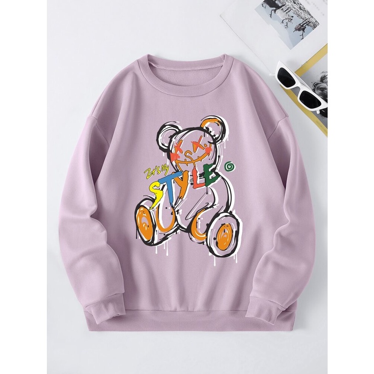 style bears Sweatshirt Basic II Sweater Crewneck Print DTF II Sz M - XL Anak &amp; Dewasa ( Pria &amp; Wanita )