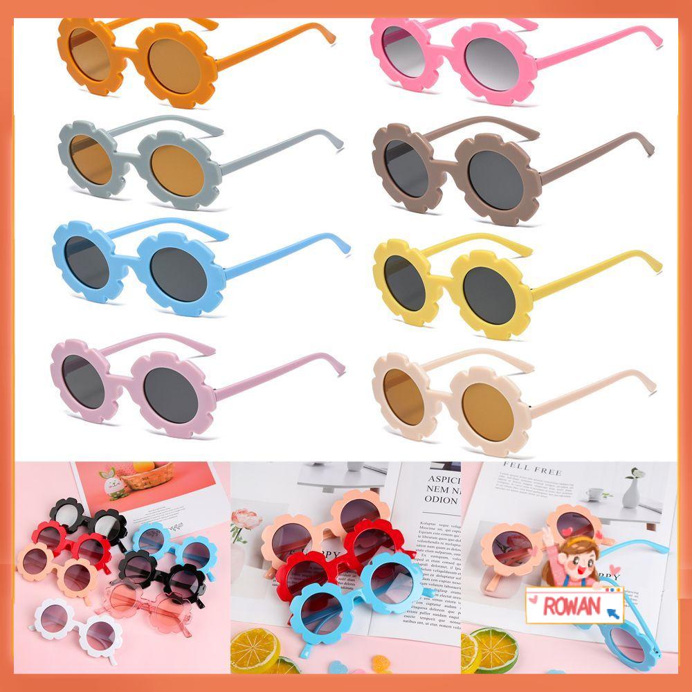 R-flower 1pc Kacamata Hitam Anak Lucu Fashion Streetwear Produk Luar Ruangan Eyewear Bentuk Bunga