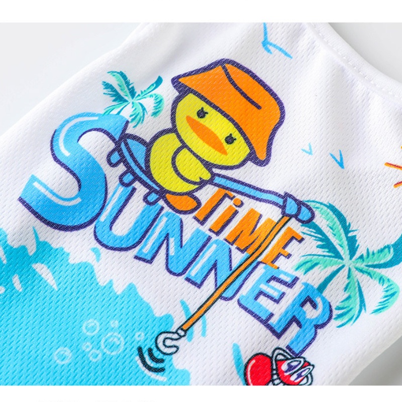 Kartun printing Pakaian Hewan Peliharaan Baju Anjing Bernapas Musim Panas Bagian Tipis Pakaian Kucing Rompi Hewan Peliharaan Baju Anjing