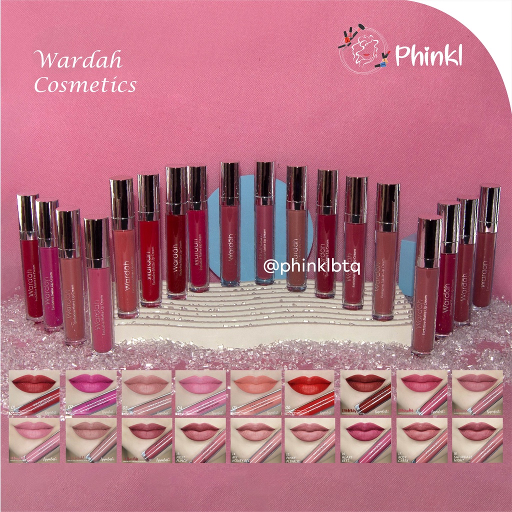 `ღ´ PHINKL `ღ´ ᘺᗩᖇᕲᗩᕼ Wardah exclusive lip cream original matte no tranfrproff