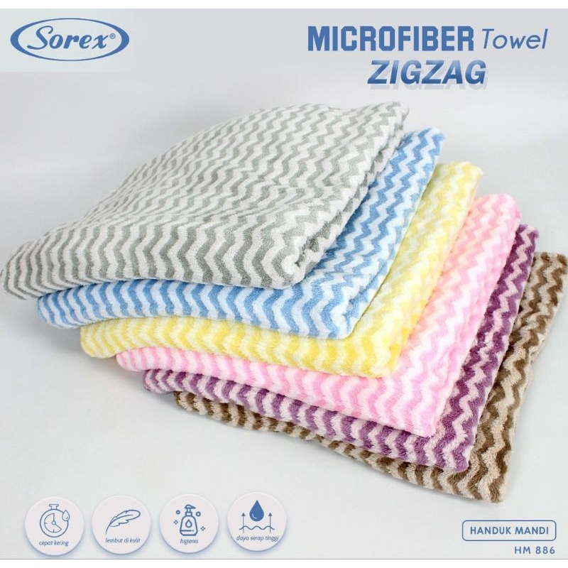 Handuk Sorek microfiber towel Zigzag