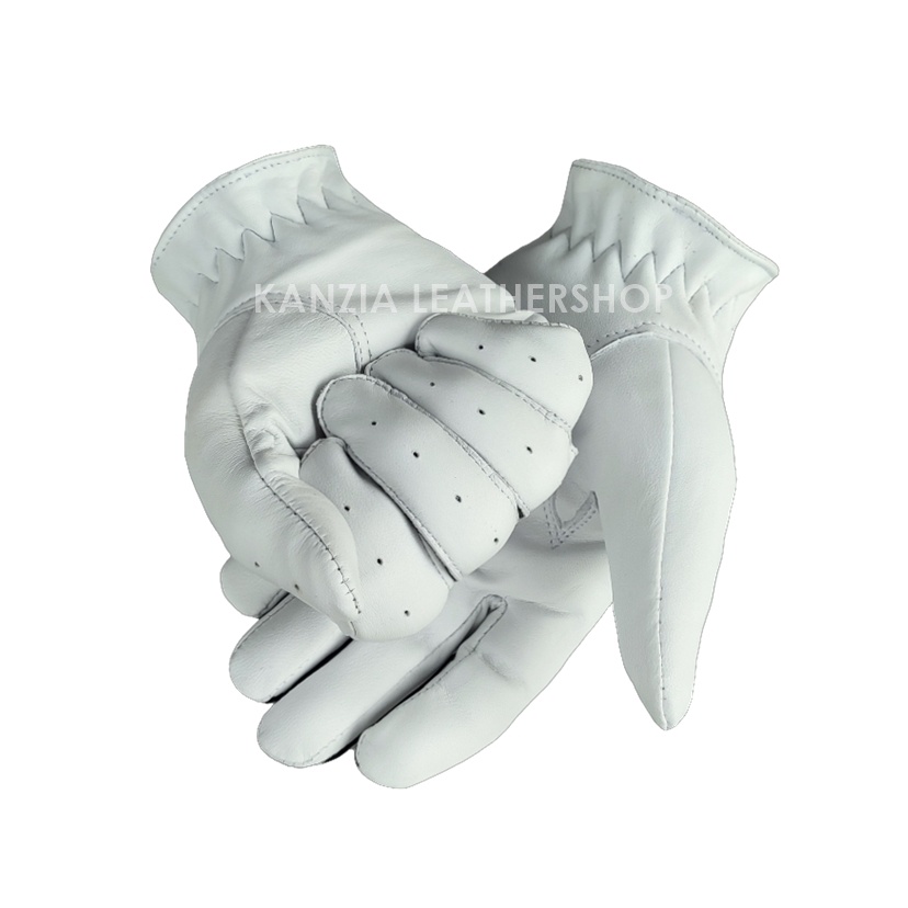 Kanzia Leathershop Sarung Tangan Motor Kulit White Horse